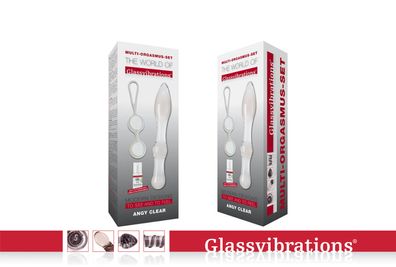 Glassvibrations Glasdildo Set Angy clear Glas Dildo Sexspielzeug Massagegerät