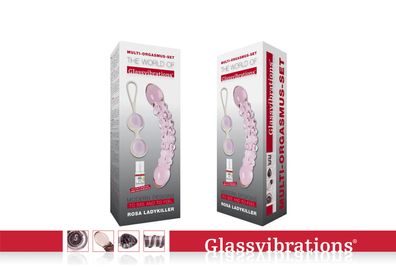 Glassvibrations Glasdildo Set Rosa Ladykiller Glas Dildo Sexspielzeug Massagegerät
