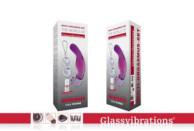 Glassvibrations Glasdildo Set Lila Wonne Glas Dildo Sexspielzeug Massagegerät