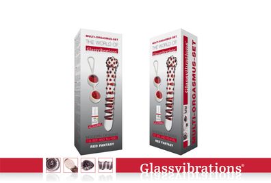 Glassvibrations Glasdildo Set Red Fantasy Glas Dildo Sexspielzeug Massagegerät