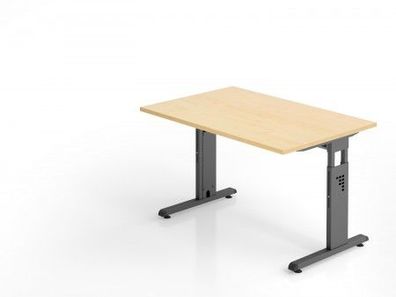 Schreibtisch C-Fuß 120x80cm Ahorn-Graphit