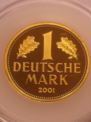 Original 1 DM Mark 2001 Goldmark D München 12g 999er Gold in original Münzdose