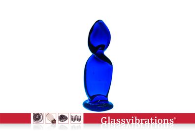 Glassvibrations Glasplug Blauer Korkenzieher Glas Plug Sexspielzeug Anal Massage