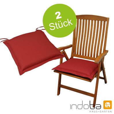 2 x Sitzkissen Sitzauflage Stuhlkissen Polsterauflage Kissen - extra dick - Rot