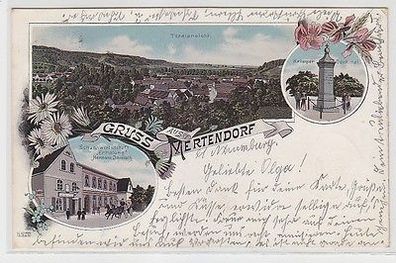 64916 Ak Lithographie Gruß aus Mertendorf Schankwirtschaft 1903