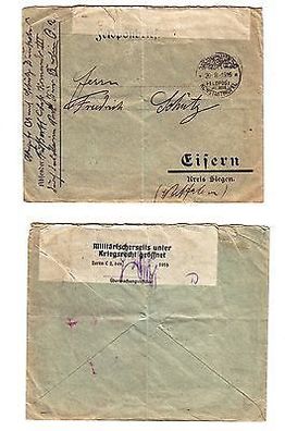 66181 Feldpostbrief Türkei Felpost Mil. Miss. Konstantinopel 1916