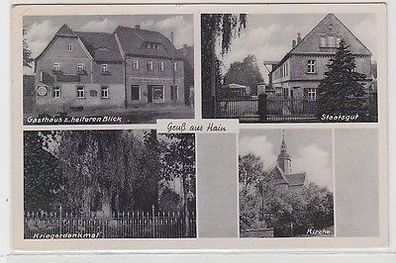 64902 Mehrbild Ak Gruß aus Hain Gasthaus zum heiteren Blick 1943