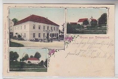 65123 Mehrbild Ak Gruß aus Dittersdorf Gasthof 1907