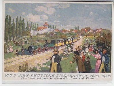 65549 Ak 100 Jahre Deutsche Eisenbahnen Nürnberg Fürth 1835-1935