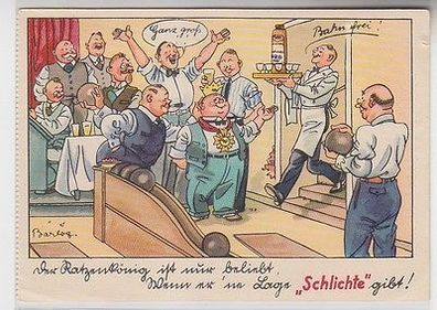 65548 Humor Ak Spirituosen Reklame "Schlichte" um 1940