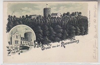 65818 Ak Lithographie GRuß von der Ravensburg 1900