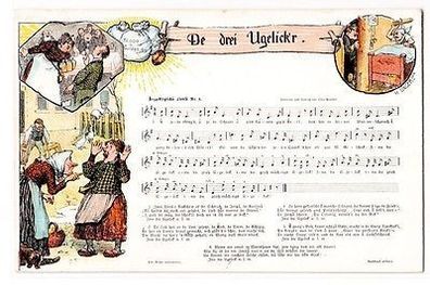 64451 Otto Peuschel Lied Ak "De drei Ugelick´r" um 1920