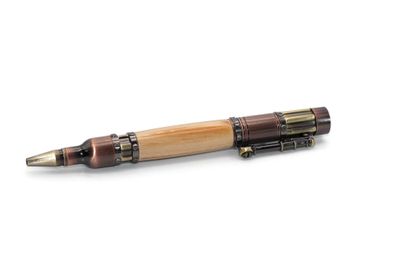Kugelschreiber GUN aus stabilisiertem Apfelholz braun