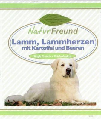 NaturFreund Lamm, Lammherzen mit Kartoffel & Beeren 6 X 800g Angebot