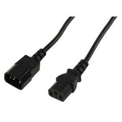 Netzkabel Verlängerung IEC 320 Kaltgeräte Kabel Stecker > Buchse Kupplung 2m schwarz
