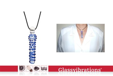 Glassvibrations Kettenanhänger Blue Fantasy Glas Schmuck Halskette Sexy Frauen