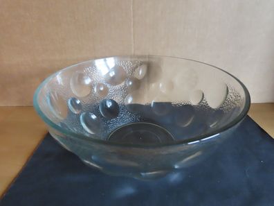 Glasschale Obstschale Salatschüssel ca. 23 cm Ø mit Kreisen als Muster