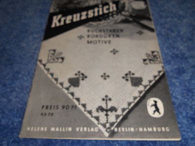 Handarbeitsheft - Kreuzstich Buchstaben Bordüren, Motive -Nr 70