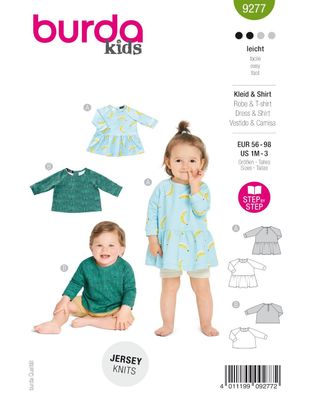Burda Style Papierschnittmuster Kleid und Shirt für Babys #9277