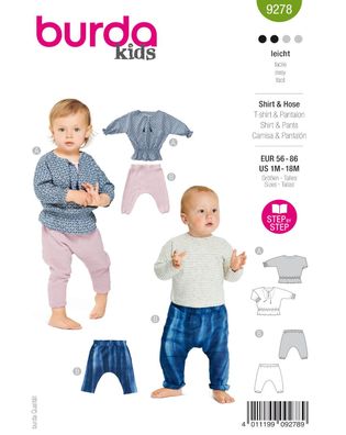 Burda Style Papierschnittmuster Shirt und Hose für Kinder #9278