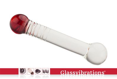 Glassvibrations Glasdildo Double Ball Glas Dildo Sexspielzeug Lust Massagegerät