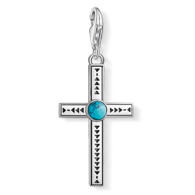 Thomas Sabo Schmuck Charm-Anhänger Kreuz Türkis 1677-878-17