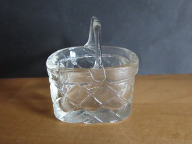 Korb aus Glas kleines Glaskörbchen Henkelkorb ca.6 cm hoch