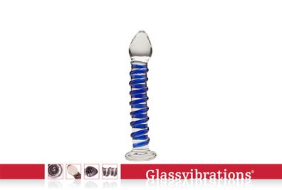 Glassvibrations Glasdildo Blue Wave Glas Dildo Sexspielzeug Lust Sex Massagegerät Fun