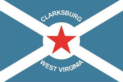 Fahne Flagge Clarksburg City (West Virginia) Premiumqualität