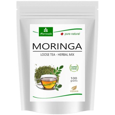 MoriVeda® Moringa Oleifera Tee Blattmischung geschnitten (1x100g)