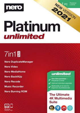 Nero Platinum Unlimited - Version 2021 - Brennprogramm - Burning Rom - Download - ESD