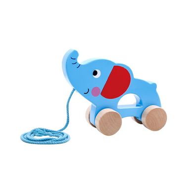 Tooky Toy Kinder Holzziehspielzeug Elefant TKC264, drin, draußen, ab 18 Monate