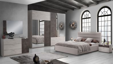 NEU Elegantes Schlafzimmer Ulrike in grau-buche modernes Design Italienisch Set