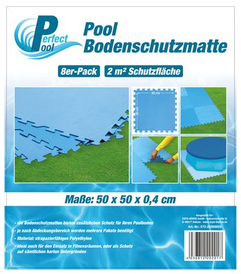 8x Bodenschutzmatte 2qm Poolmatte Pool Unterlage Bodenmatte Spielmatte blau
