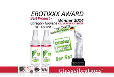 Glassvibrations 2 X TOY-CLEANER + Intimate Care Spray 150 ml (0 % Alkohol) Hygiene