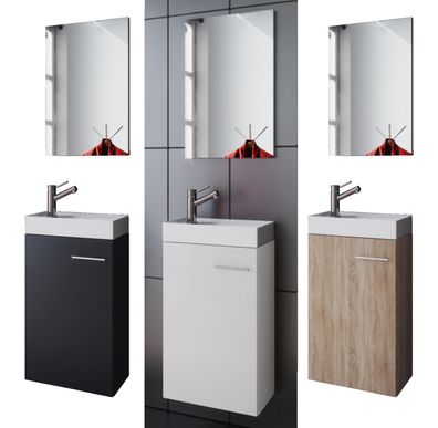 Waschplatz mit Unterschrank Waschbecken Spiegel „Garla“ · 3 Farben
