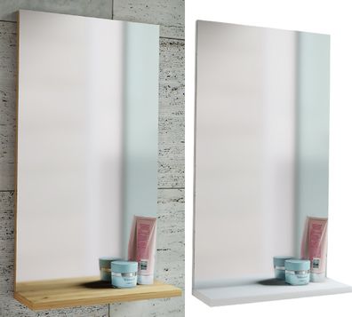 Holz Wand Badspiegel „Sesal“ mit Ablage · 2 Farben