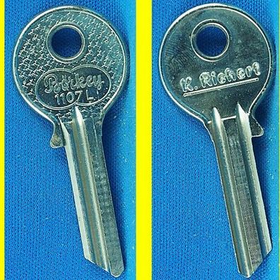 Schlüsselrohling Börkey 1107 L für verschiedene Knapp - Möbelzylinder, Stahlschränke