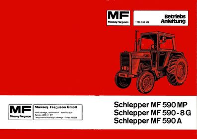 Betriebsanleitung für den Massey Ferguson MF 590 MP MF 590 8G