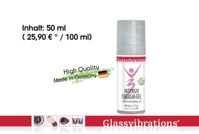 Glassvibrations Intensiv Orgasm-Gel Vegan 50ml Orgasmus Gleitmittel Intimgel