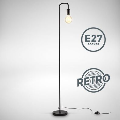 Stehlampe Retro Bogen Schwarz Metall Industrie Skandinave Design Stehleuchte E27
