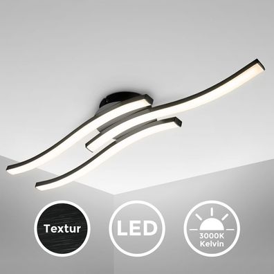 LED Design Deckenleuchte Wohnzimmer modern Deckenlampe schwarz Alu Acryloptik 6W