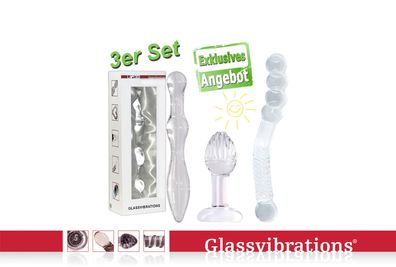 Glassvibrations Glasdildo 3er Paket °01 Glas Dildo Sexspielzeug Plug Sex Massagegerät