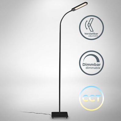 LED Stehleuchte CCT Stufen dimmbar Stehlampe schwenkbar Touch Leselampe flexibel