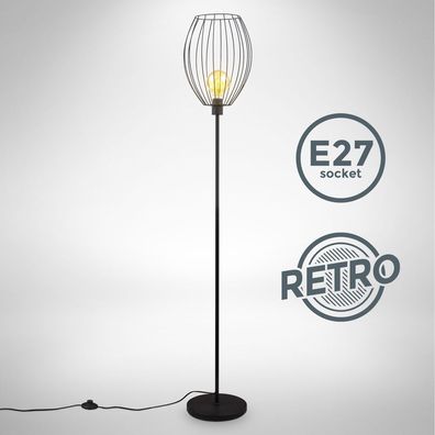 Stehlampe Retro Draht Metall Vintage Stehleuchte E27 Industrie-Stil Wohnzimmer