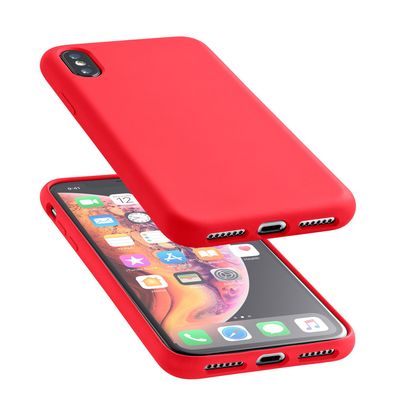 Cellularline Sensation Silikon Hülle für Apple iPhone X Plus soft touch Rot NEU