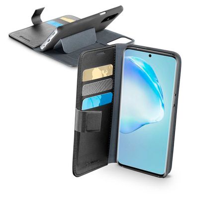 Cellularline Schutz Tasche für Samsung Galaxy S20+ Schwarz mit Ständer Book Case