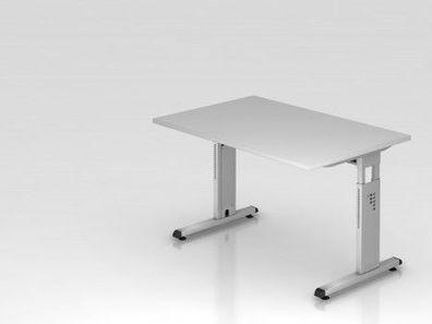 Schreibtisch C-Fuß 120x80cm Grau-Silber