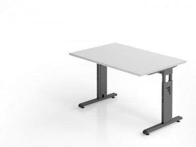 Schreibtisch C-Fuß 120x80cm Grau-Graphit