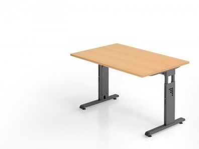 Schreibtisch C-Fuß 120x80cm Buche-Graphit